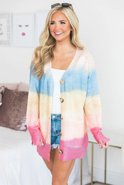 Rainbow Ombre Cardigan