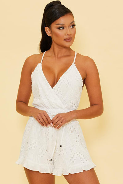 EYELET CROCHET ROMPER