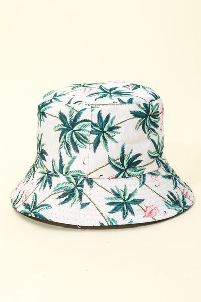 Palm Trees Print Bucket Hat