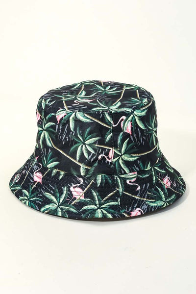 Palm Trees Print Bucket Hat