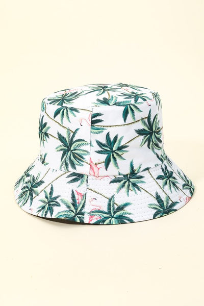 Palm Trees Print Bucket Hat