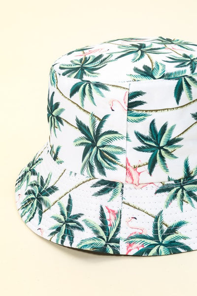 Palm Trees Print Bucket Hat