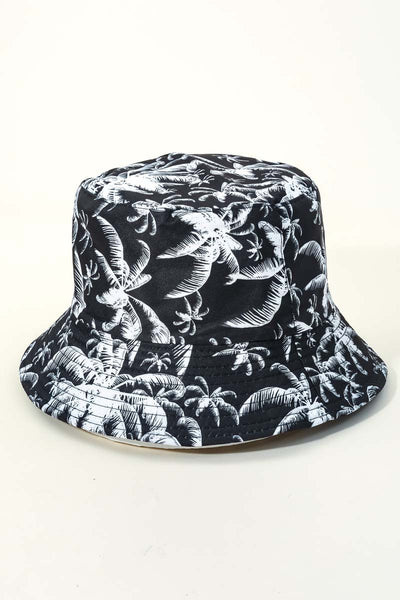 Single Color Palm Trees Print Bucket Hat