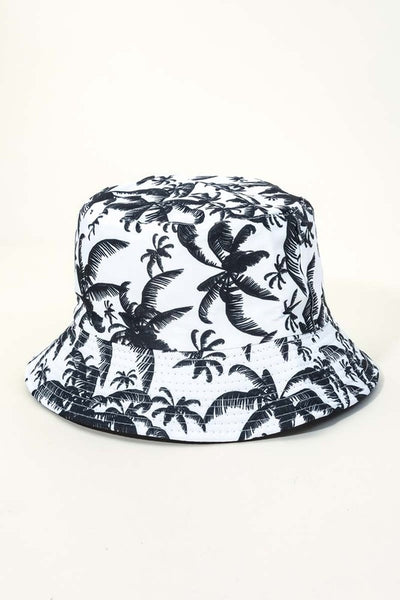 Single Color Palm Trees Print Bucket Hat