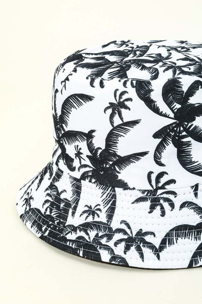 Single Color Palm Trees Print Bucket Hat
