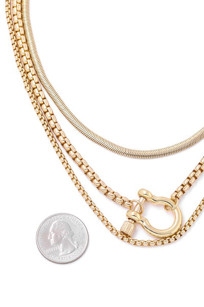 Layered Assorted Box Chain Necklace