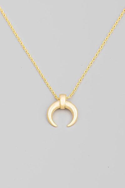 Dainty Crescent Horn Pendant Necklace