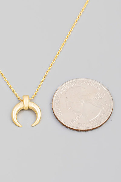 Dainty Crescent Horn Pendant Necklace