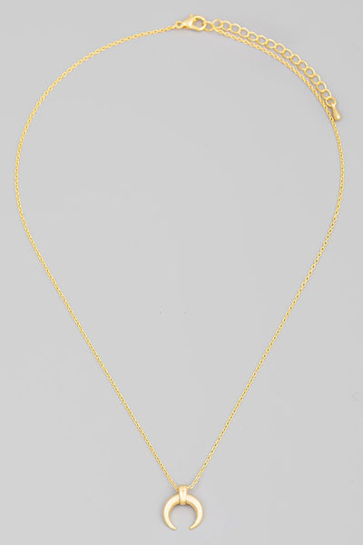 Dainty Crescent Horn Pendant Necklace