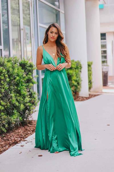 Satin Twist Split Hem Maxi
