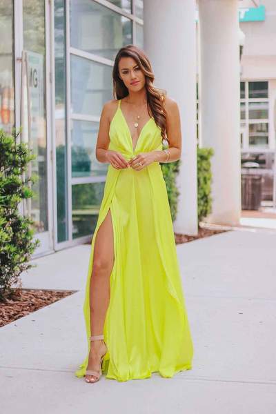 Satin Twist Split Hem Maxi