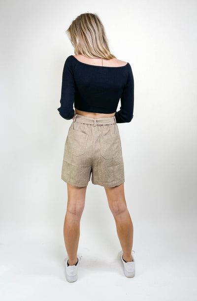 SHORTS WITH ELASTICIZED WAIST AND POCKETS