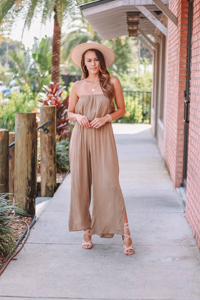 Lightweight Jumpsuit with Ruffle Top
