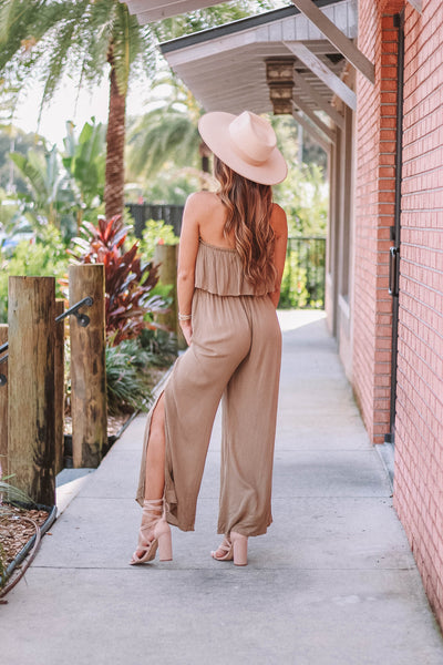 Lightweight Jumpsuit with Ruffle Top