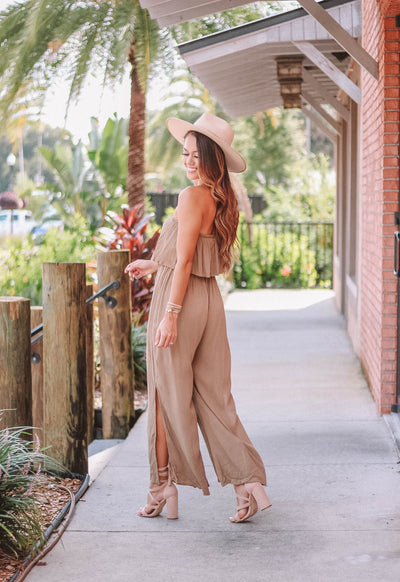 Lightweight Jumpsuit with Ruffle Top