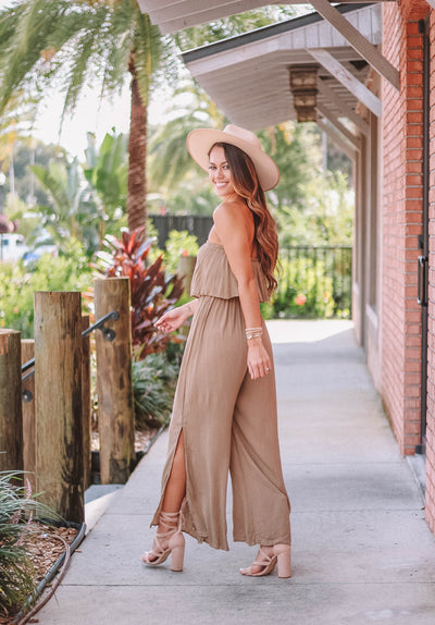 Lightweight Jumpsuit with Ruffle Top