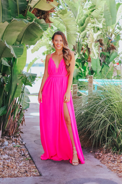 Bright Pink Maxi Ball Gown