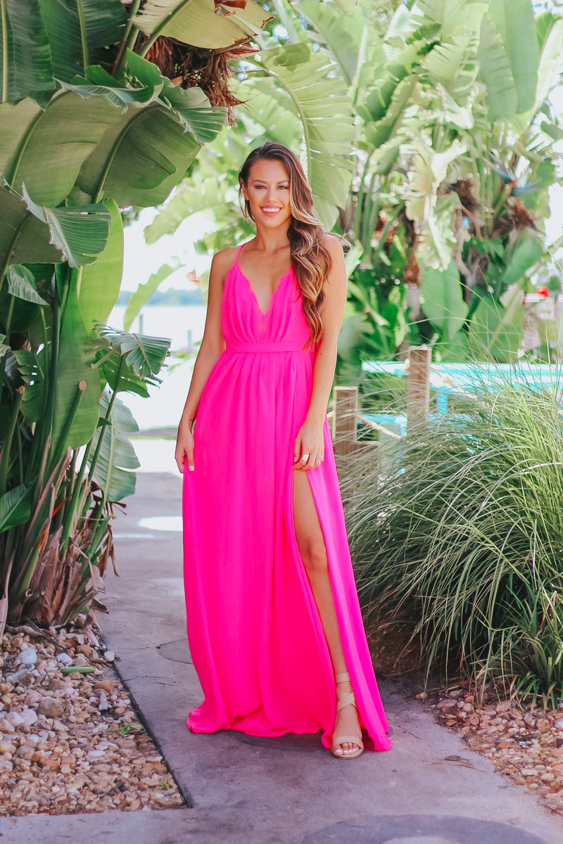 Bright Pink Maxi Ball Gown