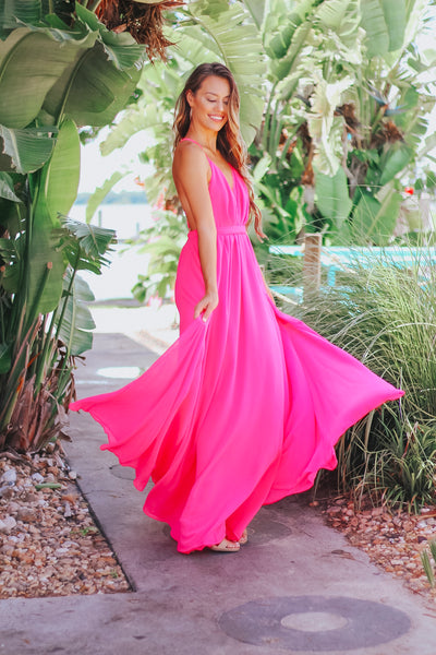 Bright Pink Maxi Ball Gown