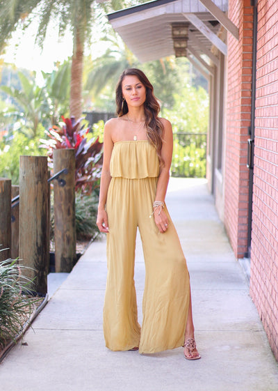 Lightweight Jumpsuit with Ruffle Top