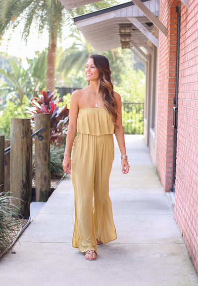 Lightweight Jumpsuit with Ruffle Top