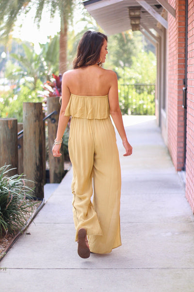 Lightweight Jumpsuit with Ruffle Top