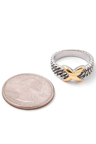 Two Tone Twist Rope Ring