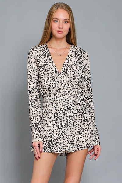 LONG SLEEVE TIE WRAP ROMPER