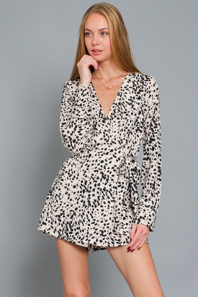 LONG SLEEVE TIE WRAP ROMPER