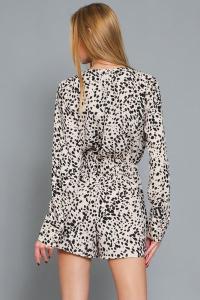 LONG SLEEVE TIE WRAP ROMPER