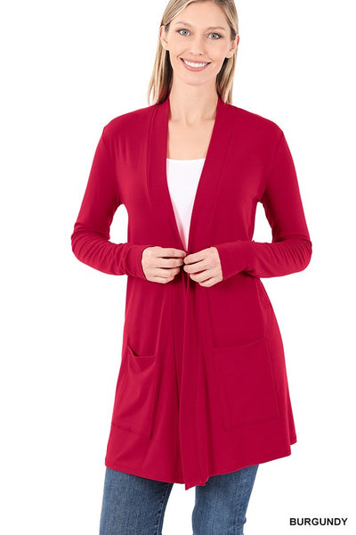 SLOUCHY POCKET OPEN CARDIGAN