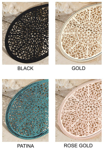 Brass Moroccan Flower Earrings