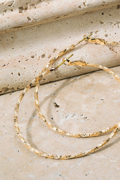 Twisted Brass Hoop Earrings