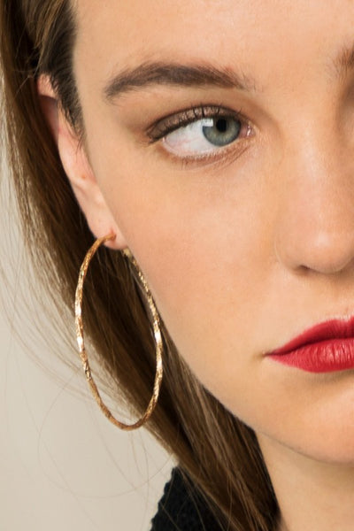 Twisted Brass Hoop Earrings