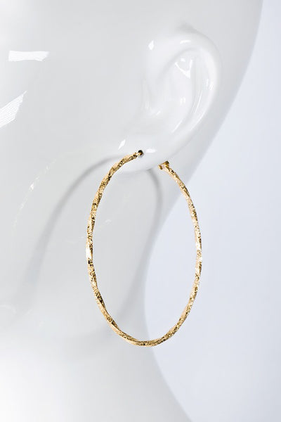 Twisted Brass Hoop Earrings