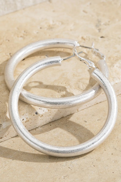 Shiny Brass Hoop Earrings