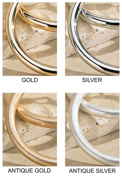 Shiny Brass Hoop Earrings