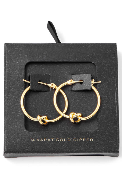 14K Knot Latch Hoop Earrings