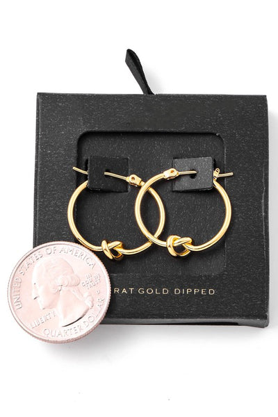 14K Knot Latch Hoop Earrings