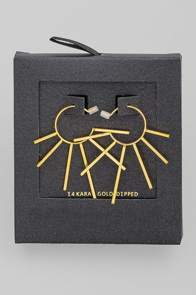 40MM Sun Burst Hoop Earrings