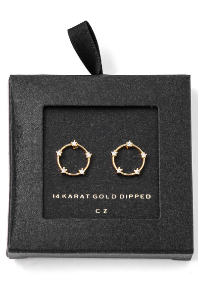 14K Mini Studded Ring Earrings