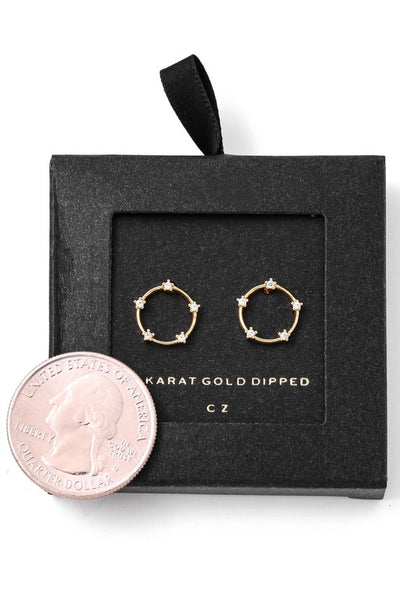 14K Mini Studded Ring Earrings
