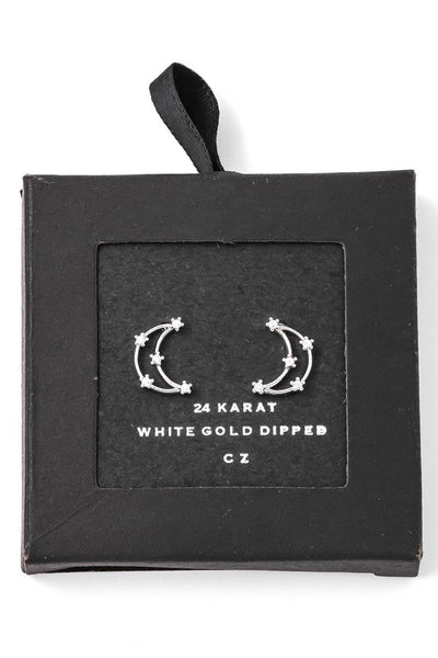 14K Moon Cresent Stud Earrings