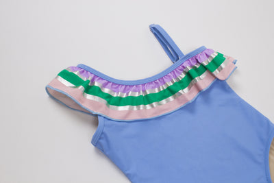 IT'S ALL RAINBOWS ONE SHOULDER ONE PIECE SWIMSUIT