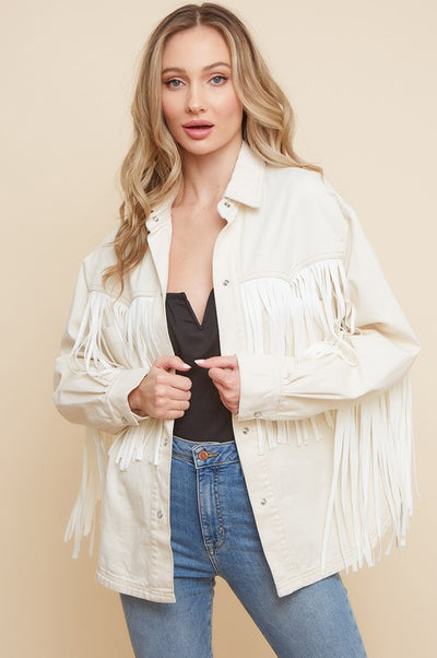 PLUS SIZE SUEDE FRINGE SHAKET