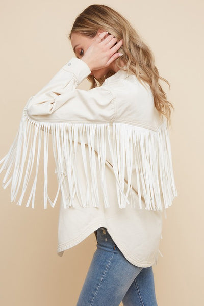 PLUS SIZE SUEDE FRINGE SHAKET