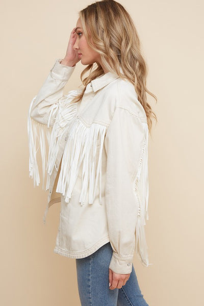 PLUS SIZE SUEDE FRINGE SHAKET