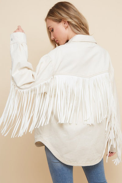 PLUS SIZE SUEDE FRINGE SHAKET