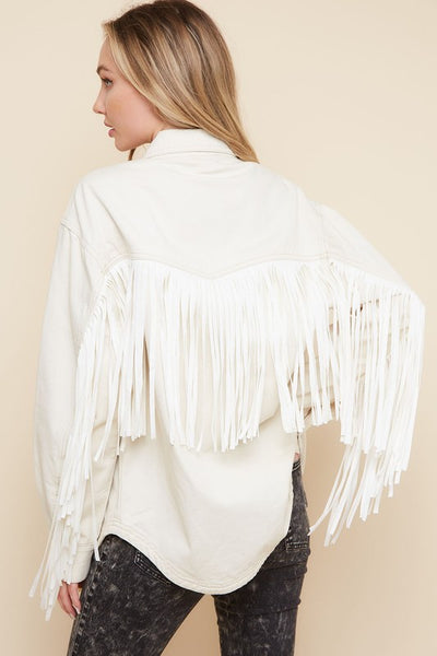 PLUS SIZE SUEDE FRINGE SHAKET