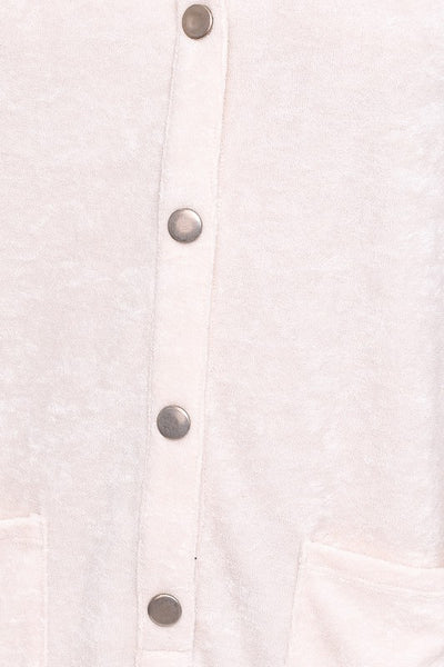 Terry short sleeve button up romper